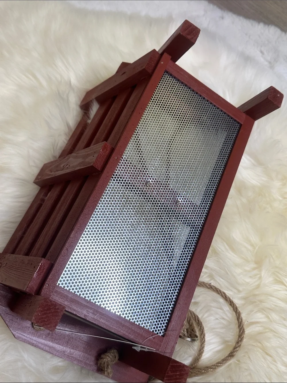 🆕NWT Belavi Rust Red Hanging Bench Bird Feeder